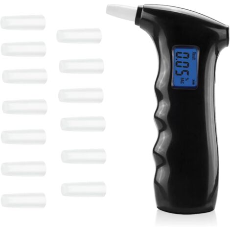 Alcootest Ethylotest Electronique, éthylomètre Professionnel avec 14 Embouts, éthylomètre Professionnel Portable, éthylomètre précis pour la Police avec écran Digital LCD (1/5)