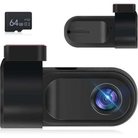 Caméra de recul Dash Cam avec Deux caméras 1080P supportant Le capteur de gravité/Aide au stationnement/Enregistrement en Boucle/Vision Nocturne/luminosité réglable + Carte SD 64GB (1/5)