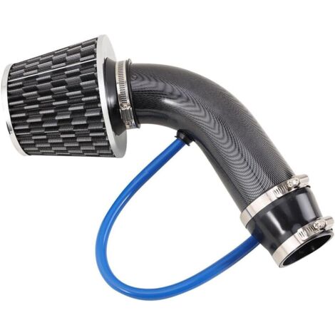 Kit de tube d'induction de filtre d'admission d'air froid de voiture de 3 pouces tuyau de flux d'alimentation en aluminium peinture en fibre de carbone (1/5)