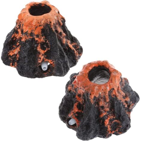 Decoration Aquarium 2 Pièces Décoration pour Aquarium Volcan Décoration d'Aquarium Résine Volcan Accessoire pour Aquarium Paysager Décoration Ornament d'Aquarium Volcan Pompe à Bulle d'air (1/5)