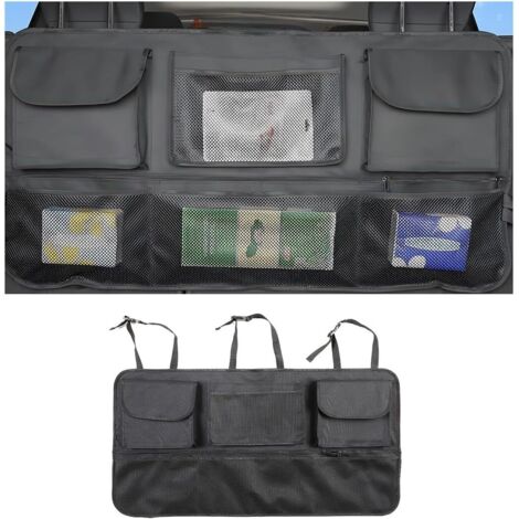 Organisateur de coffre de voiture, sac de rangement suspendu étanche de grande capacité à siège arrière du véhicule pliable avec 7 poches, organisation intérieure Auto, universel pour camion SUV berli (1/5)