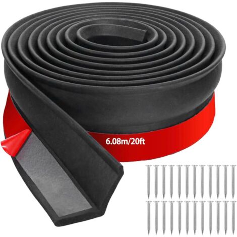 Bande d'étanchéité pour porte de garage 6m – Caoutchouc EPDM flexible – Installation rapide avec clous ou autocollant – Résistance aux températures extrêmes (1/5)