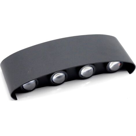 Lampe frontale de miroir de salle de bains LED, double cercle noir, 8W lumière blanche chaude, 85v - 220V (1/5)