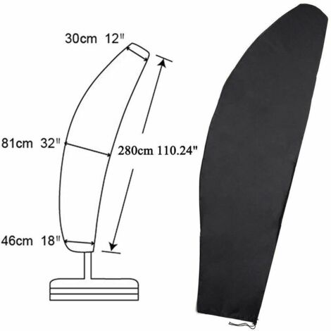 Nazalus-Vente chaude-Housse de Protection pour Parasol Déporté Couverture pour Parasol de Jardin en 420D Oxford Couverture Parapluie housse de parasol Imperméable Anti-Poussière/UV/Intempéries 504070c (1/4)