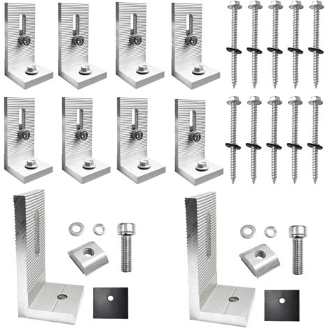 Équerres de fixation en L pour panneaux solaires – Lot de 10 pièces – Alliage d'aluminium résistant à la corrosion – Installation rapide