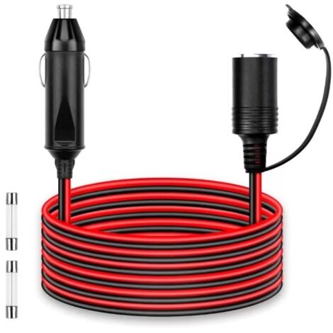 2M Rallonge Allume-Cigare Câble D’Extension pour Allume Cigare 12 V/24 V Prise Allume-Cigare avec Fusible 15A/16 AWG DC Rallonge Allume Cigare Prise pour Moto & Bateau,Voiture,Camion (1/5)