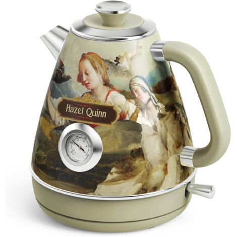 Bouilloire électrique vintage 1,7 L – Acier inoxydable sans BPA – Ébullition rapide 2200 W – Arrêt automatique et protection anti-surchauffe