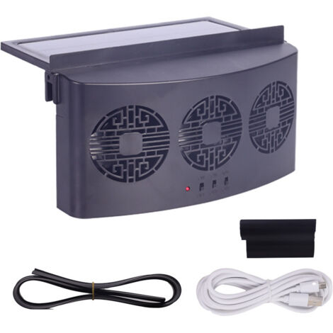 Ventilateur D'échappement Radiateur Fenêtre Voiture Refroidisseur Voiture Universel Ventilateur Ventilation Radiateur Ventilation Ventilateur À Énergie Solaire Charge USB