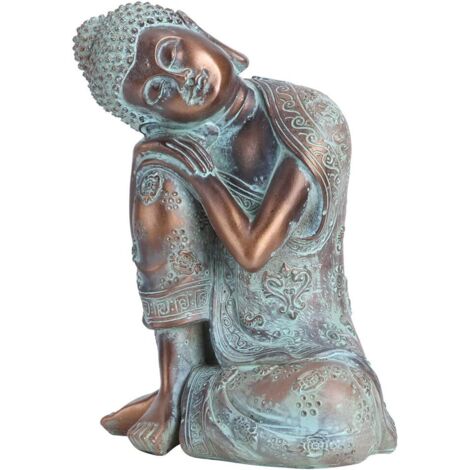 Statue bouddha en résine bronze 30cm – Décoration zen méditation – Artisanat asiatique pour intérieur et jardin – Résistante à la rouille (1/5)