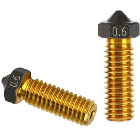 2pcs accessoires pour imprimante 3D Volcano - buse en laiton volcanique 0.6 / 1.75mm sans tête anti - brossage (1/5)