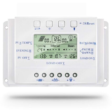 20A Régulateur de Charge Solaire 12V/24V Tension D'identification Automatique Régulateur D'intelligence de Panneau Solaire avec Écran LCD - T20 (1/5)