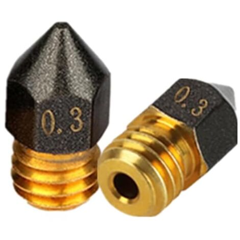 2pcs accessoires pour imprimante 3D buse en laiton volcanique MK8 - 0.3 / 1.75mm pour 1.75mm Ender3 Pro CR10/S (1/5)