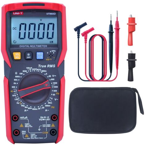 UT89XD Multimètre numérique, TRMS 6000 comptes Volt compteur Ohmmetre 12V LED Mesures d'essai AC DC Voltage courant NCV Résistance Capacitance hFE Diode (1/5)