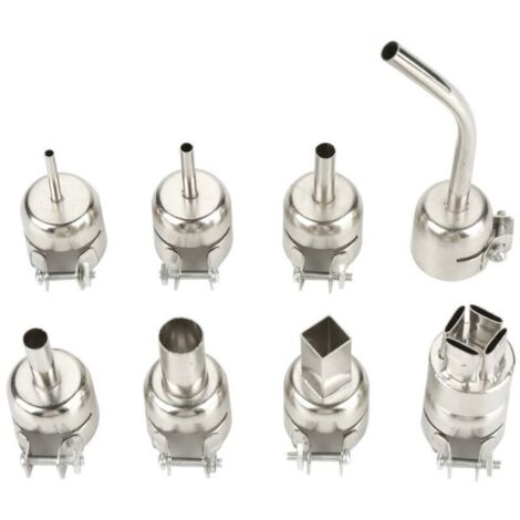 Kit de bus rondes pour pistolet thermique en acier 8 pièces Pistolet à air chaud portable à température réglable 650W (buse 8pcs8858-I) (1/5)