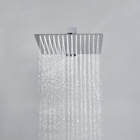 Tête de Douche en acier inoxydable 304,Pommeau de Douche avec Buse en Silicone,Anti-calcaire(Carré 20x20cm) pour Salle de bain. (1/5)