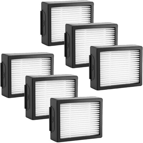 Lot de 6 filtres de rechange compatibles avec iRobot Roomba i7, i7+, i3, i3+, i5+, Combo i5+, Combo j5+, i8, E5, E6, i1, i4 - Filtre à air HEPA - Accessoires (non compatible avec Combo J7+/J9+) - Noir (1/5)
