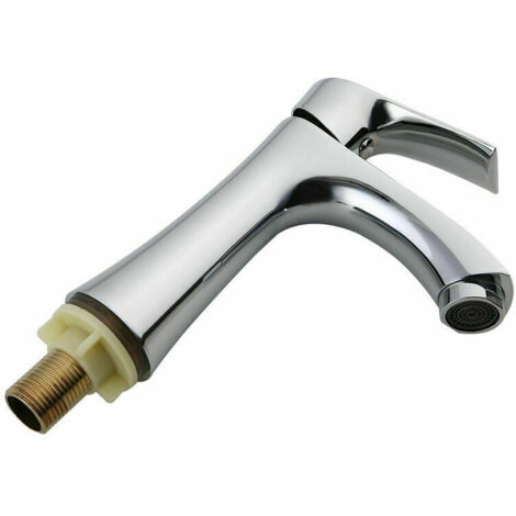 Robinet Eau Froide pour Lave-Mains Robinet Salle de Bain en Inox Chromé Robinet Simple de Lavabo Design Moderne Mitigeur de lavabo (1/5)