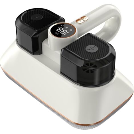 Aspirateur de lit d'aspirateur de matelas avec lumière UV-C et ultrasons Quintuple Tech, aspiration 13Kpa, aspirateur portable sans fil pour poussière et cheveux d'animaux de compagnie - blanc (1/5)