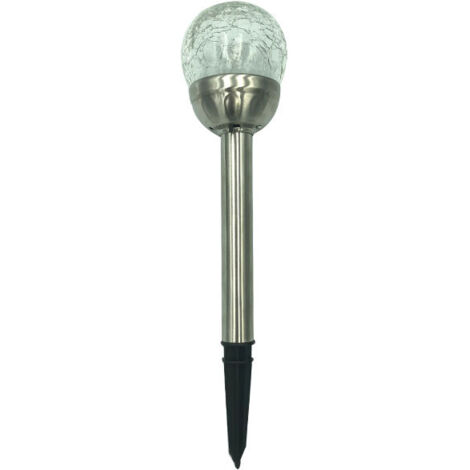 Lampes solaires d’extérieur, éclairage boule LED de jardin, lumière blanche, étanche, piquet,argenté (1/5)