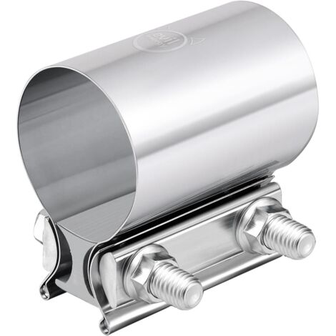 2.0 Inch Exhaust Clamp, Butt Joint Band Clamp Sleeve Coupler Stainless Steel for Pipes,Mufflers,Catalytic Converters 2PCs (1/5)