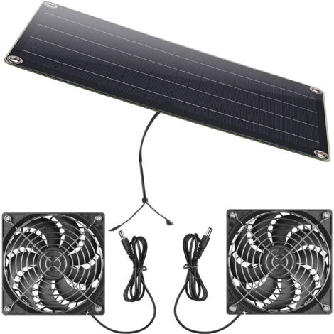 Ventilateur de Fenêtre Solaire, 12 V 10 W, Efficace, Installation Facile, Kit de Ventilateur de Panneau Solaire, Vent Puissant pour Hangar (1/5)