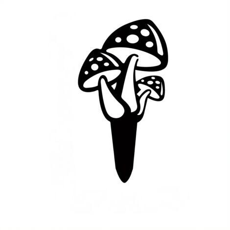 Champignons de jardin décoratifs insérés, jardin de patio extérieur en métal, artisanat en fer forgé, noir (1/4)