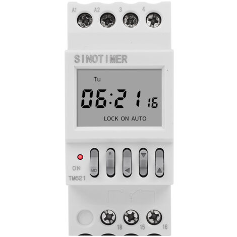 TM621 Horloge digitale modulaire 16 On 16 Off - Gris [220V]