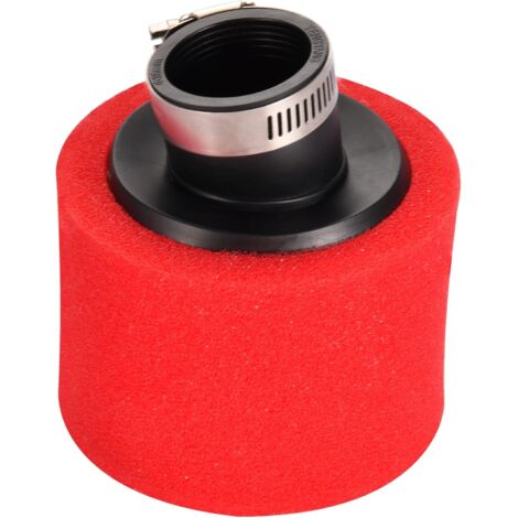 Filtre à air 35 mm Double éponge en mousse nettoyante Rouge Bauvel Angle Mouth Remplacement pour 50cc 70cc 90cc 110cc 125cc Moto Kart ATV Quad Bike Racing (1/5)