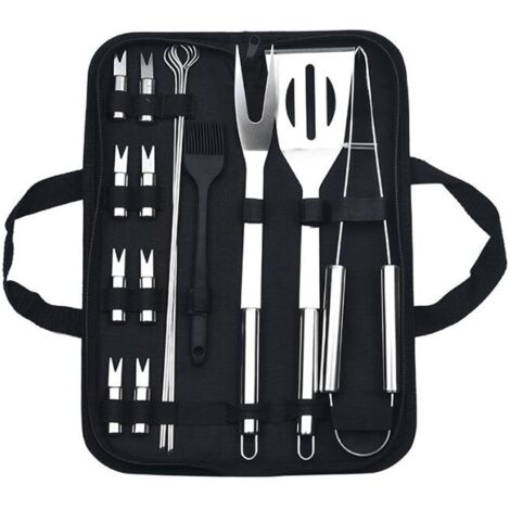 Nazalus-Vente Ensemble De Barbecue En Acier Inoxydable Outil De Barbecue Combiné De 16 Pièces Ensemble De Barbecue Multifonction Extérieur,16 pieces (1/5)