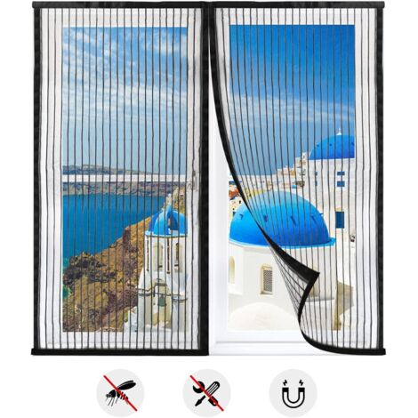 Nazalus-Vente Moustiquaire Fenêtre Universelle, 120 120cm Auto-AdhéSif Ne Nécessitant Aucun Perçage,Moustiquaire Ajustable-Noir (1/5)