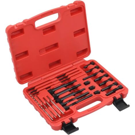 Jeu de Bougies de Préchauffage 22 pcs Outil de Voiture Véhicule Garage Taraud Foret Hélicoïdal Tige Filetée Ecrou d'Extraction Guide de Foret 8 et 10 mm (1/5)