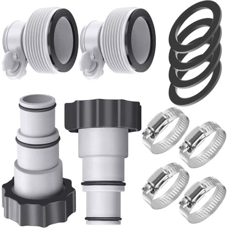 Adaptateur de tuyau de piscine 4 Pack 2 connecteur de Conversion de Type A B pour tuyaux de 1,25 "à 1,5" remplacement Compatible avec pompe filetée Intex accessoires de piscine hors sol avec pièces de (1/5)