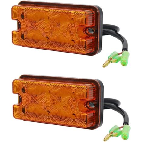 2 Pièces Feu Clignotant Avant À LED pour Chariot Élévateur Feu De Gabarit De Remorque Ambre 12V-80V pour Camion (1/5)