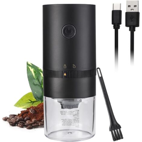 Broyeur de café portable petit - broyeur de grain de café électrique avec des paramètres de broyage multi pour la presse française, la bière à froid, le pot Moka, le versement, la machine à espresso (1/5)