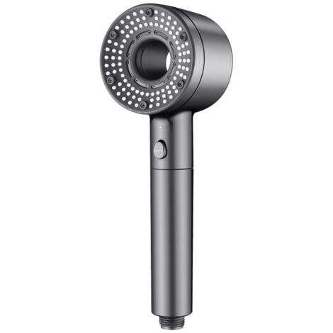 Pomme de douche filtrante, douchette manuelle avec surpresseur, 2687 cm, installation facile, design compact, 5 modes de jets réglables pour salle de bain, dortoir, hôtel et appartement