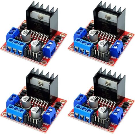 4 pièces L298N Module de carte de contrôleur d'entraînement de moteur double pont en H DC pas à pas pour Arduino (1/5)