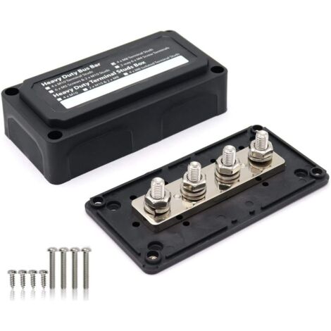 BusBar Box - Boîte de barre de collecte - 300 A - 48 V CC - Bloc de distribution pour modules haute performance - Avec 4 boulons de raccordement M8 (1/5)