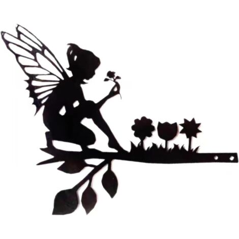 Ange papillon, fleur, métal Art mural décoration créative décoration d'intérieur silhouette ferronnerie (1/5)