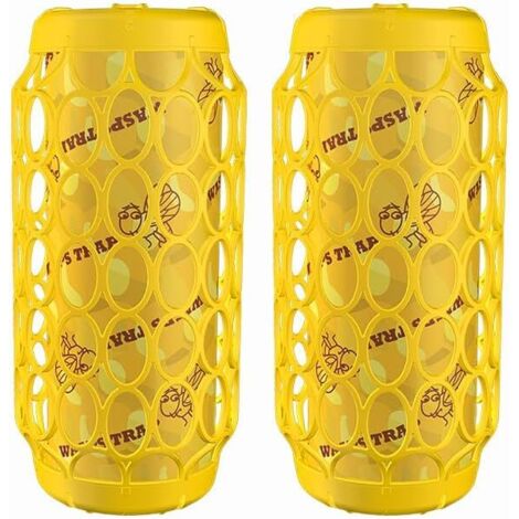 Piège à guêpes et abeilles charpentières (2 pièces), 4 planches adhésives remplaçables et 2 cordes de suspension Piège à guêpes répulsif suspendu pour attrape-guêpes jaunes Réutilisable et durable (1/5)