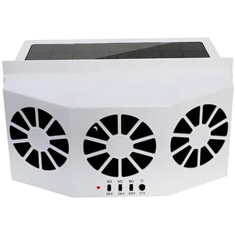 Ventilateur d'extraction à énergie solaire, purificateur d'air pour véhicule, amplificateur de refroidissement, ventilateurs de fenêtre, radiateur, blanc