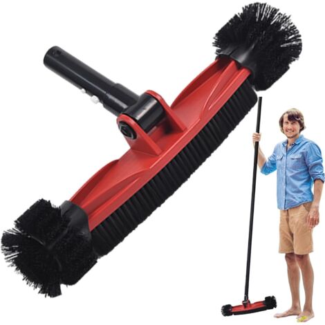 Brosse de piscine avec poignée rotative à 180 °, brosse à algues avec poils solides, brosse de nettoyage pour parois de piscine (1/5)