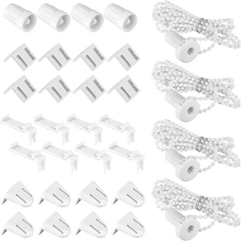 32pcs 17mm rouleau rideau accessoires, accessoires de rideau, matière plastique, tout convient, blanc (1/5)