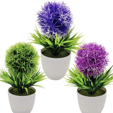 Plantes Artificielles Arbre Topiaire Artificiel en Pot Arbre Artificiel en Forme de Boule Fausse Herbe Verte Fraîche Arbustes Bonsaï Verdure pour la Décoration de Jardin de Bureau à Domicile (1/5)
