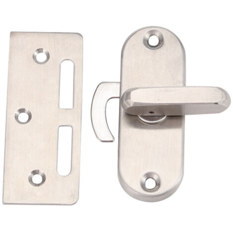 Loquet de porte coulissante en acier inoxydable 304 – Serrure de sécurité pour portes en bois et métal – Inclus : 1 loquet, 5 vis (1/5)
