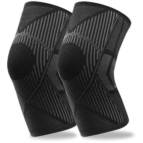 Lot de 2 genouillères pour homme et femme - Manchons de compression pour les déchirures du ménisque, les douleurs articulaires, le LCA, l'arthrite, les tendinites, le sport, les blessures (1/5)