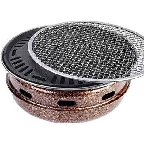 Barbecue portable au charbon de bois en acier inoxydable – Grande capacité – Conception antiadhésive pour cuisson sans fumée – Idéal camping et pique-nique (1/3)