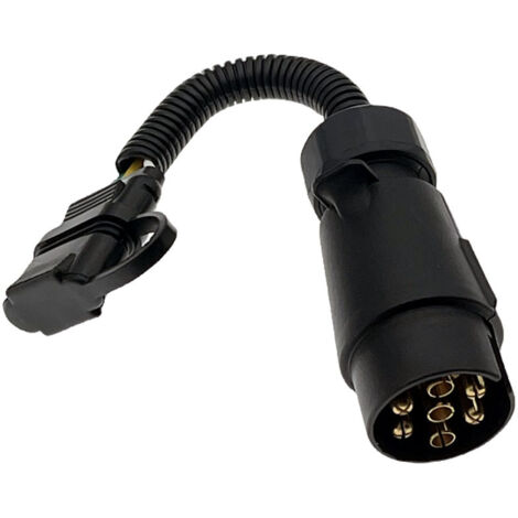 Prise D'adaptateur de Fil de Remorque, 7 Broches EU Rondes à 4 pour le Câblage des Lumières de Camping-car Connec US Connecteur Plat en Laiton ABS (1/5)