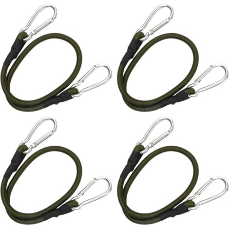 4 pièces Tendeurs Élastiques avec Mousqueton, 60cm Sandow Elastique, Élastique de Serrage avec Mousqueton, Élastique de Serrage avec Mousqueton pour Camping, Bâches, Porte-vélos, Tente, Voiture (1/5)