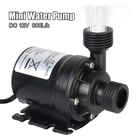 Pompe à eau submersible 12V DC – Moteur sans balais – Débit 800L/h – Levée max 5m – Ultra silencieuse < 35dB – Mini jardin portable (1/5)