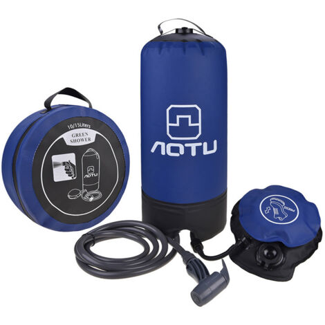 Nazalus-Vente Douche de Camping11L avec Pompe à Pied, Sac de Douche Pliant Portatif Extérieur pour Douche, Douche Solaire Pression avec Embout et Tuyau pour Camping Randonnée et Voyage (1/5)